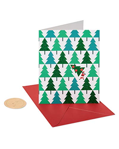 Papyrus-Weihnachtskarten, verpackt mit Umschlägen, Be Merry and Bright, Weihnachtsmann mit Pinien, 20 Stück von Papyrus