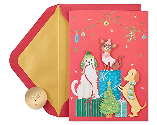 Papyrus Weihnachtskarten mit Hunden in Box mit Umschlägen, Tis the Season, 8 Stück von Papyrus