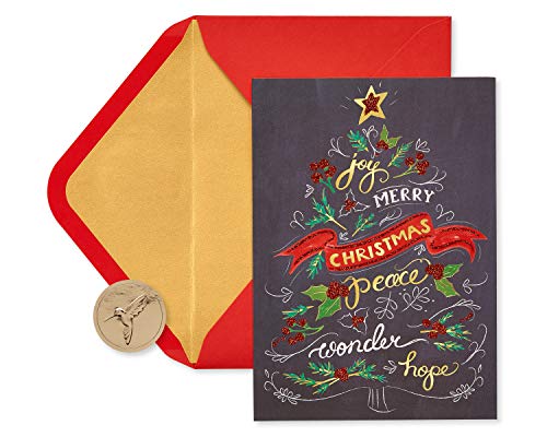 Papyrus-Weihnachtskarten mit Umschlägen, „To You and Yours“, Weihnachtsbaum (14 Stück) von Papyrus