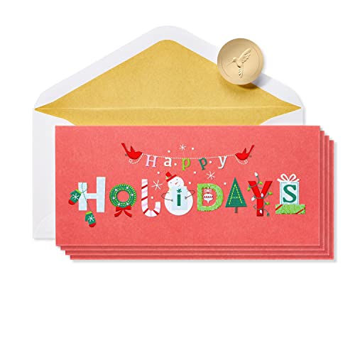 Papyrus Weihnachtskarten mit Umschlägen, Wishing You The Very Best, Happy Holidays (16 Stück) von Papyrus