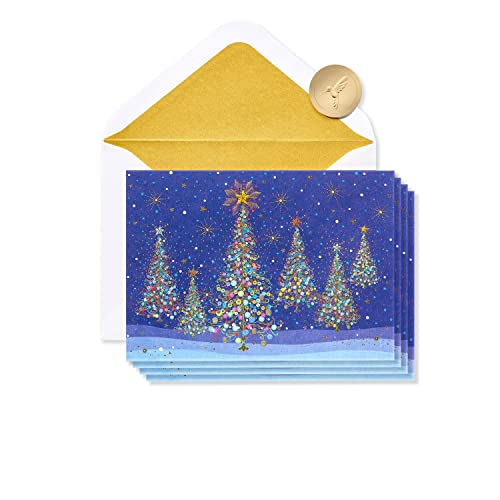 Papyrus Weihnachtskarten mit Umschlägen, entworfen von House of Turnowsky, magische Reihe der Weihnachtsbäume (14 Stück) von Papyrus