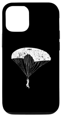 Hülle für iPhone 14 Pro Fallschirmspringer, Fallschirmspringer, Retro-/Vintage-Stil, Used-Look von Parachute Skydiving Gear Skydiver Gifts Skydive