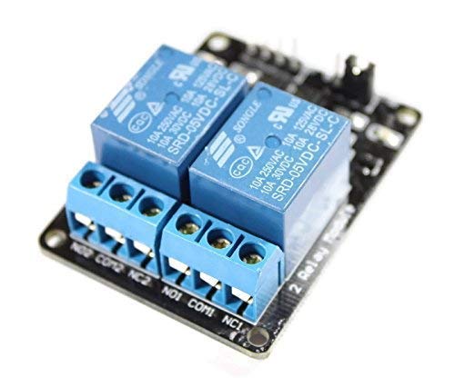 2-Kanal-Relais-Modul, 5V Relay-Module mit Optokoppler, Status-LEDs für Arduino und Raspberry Pi von Paradisetronic.com