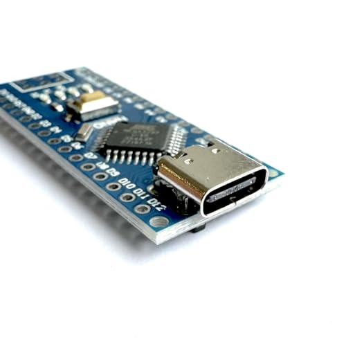Paradisetronic.com Nano V3.0 Modul, Arduino kompatibles Entwicklungsboard mit Microchip/Atmel Mikrocontroller, 5V, 16MHz, CH340G USB-Controller (USB-C) von Paradisetronic.com