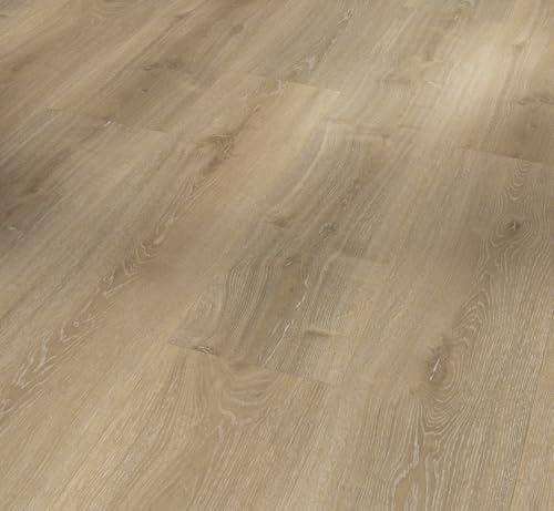 Parador Designboden Vinyl Basic 5.3 Eiche Royal hell gekälkt Gebürstete Struktur Landhausdiele 4-seitige Fase von Parador