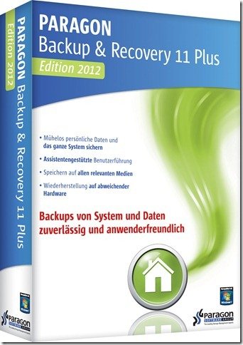 Paragon Backup & Recovery 11 Home Plus Edition 2012 *CD-Only* von Paragon