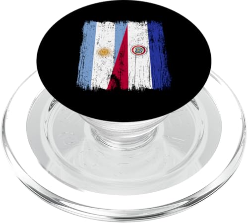 Argentinien, Paraguay, halbe Flagge, argentinische Paraguaya-Wurzeln PopSockets PopGrip für MagSafe von Paraguay Flag Designs Proud Paraguayan Roots