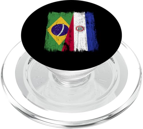 Brasilien, Paraguay, halbe Flagge, brasilianische Paraguayische Wurzeln PopSockets PopGrip für MagSafe Brasilien, Paraguay, halbe Flagge, brasilianische Paraguayische Wurzeln PopSockets PopGrip für MagSafe von Paraguay Flag Designs Proud Paraguayan Roots