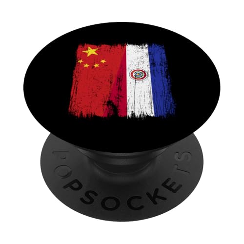 China Paraguay Halbflagge Chinesische Paraguayische Wurzeln PopSockets Klebender PopGrip China Paraguay Halbflagge Chinesische Paraguayische Wurzeln PopSockets Klebender PopGrip von Paraguay Flag Designs Proud Paraguayan Roots