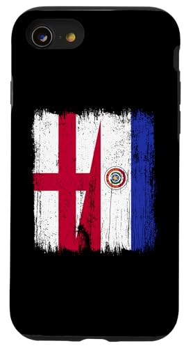 England Paraguay Halbe Flagge Englische Paraguayische Wurzeln Hülle für iPhone SE (2020) / 7 / 8 von Paraguay Flag Designs Proud Paraguayan Roots