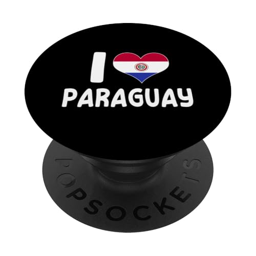 I Love Paraguay Paraguayische Herzflagge Motiv PopSockets Klebender PopGrip von Paraguay Flag Designs Proud Paraguayan Roots