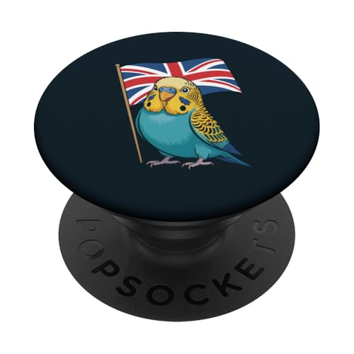 Britischer Wellensittich, Wellensittich, Großbritannien PopSockets Klebender PopGrip von Parakeet Lover Gifts & Budgie Tees