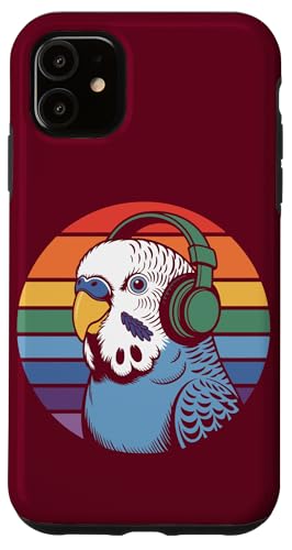 Budgie Sittich Kopfhörer DJ Wellensittich Hülle für iPhone 11 von Parakeet Lover Gifts & Budgie Tees