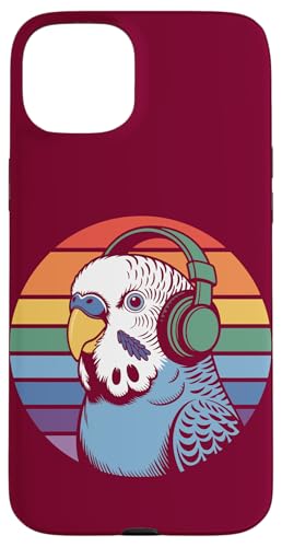 Budgie Sittich Kopfhörer DJ Wellensittich Hülle für iPhone 15 Plus von Parakeet Lover Gifts & Budgie Tees