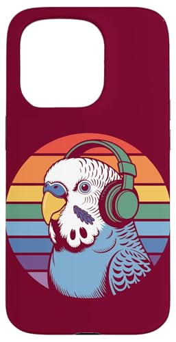 Budgie Sittich Kopfhörer DJ Wellensittich Hülle für iPhone 15 Pro von Parakeet Lover Gifts & Budgie Tees
