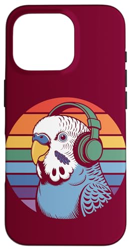 Budgie Sittich Kopfhörer DJ Wellensittich Hülle für iPhone 16 Pro von Parakeet Lover Gifts & Budgie Tees