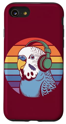 Budgie Sittich Kopfhörer DJ Wellensittich Hülle für iPhone SE (2020) / 7 / 8 von Parakeet Lover Gifts & Budgie Tees