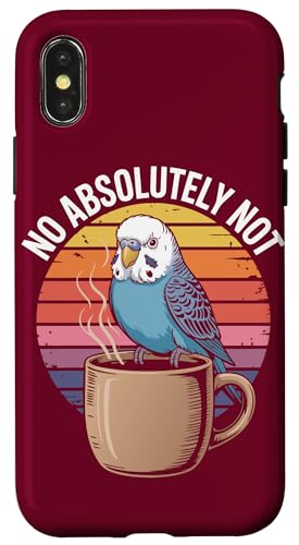 Kollege Wellensittich Sittich Kaffee Grumpy Wellensittich Hülle für iPhone X/XS von Parakeet Lover Gifts & Budgie Tees