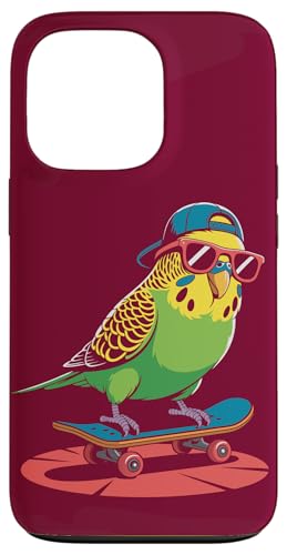 Skateboard Wellensittich Sittich Skating Wellensittich Hülle für iPhone 13 Pro von Parakeet Lover Gifts & Budgie Tees