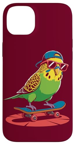Skateboard Wellensittich Sittich Skating Wellensittich Hülle für iPhone 14 Plus von Parakeet Lover Gifts & Budgie Tees