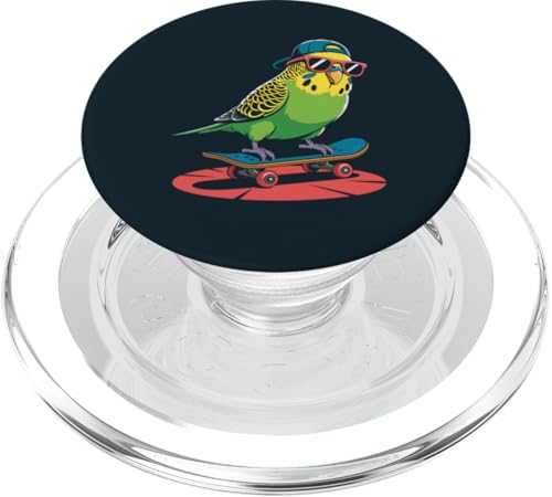 Skateboard Wellensittich Sittich Skating Wellensittich PopSockets PopGrip für MagSafe von Parakeet Lover Gifts & Budgie Tees