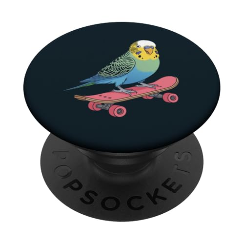 Skating Wellensittich Skateboard Wellensittich PopSockets Klebender PopGrip Skating Wellensittich Skateboard Wellensittich PopSockets Klebender PopGrip von Parakeet Lover Gifts & Budgie Tees