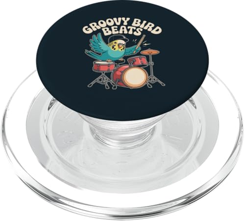Trommeln Wellensittich Sittich Schlagzeuger Wellensittich PopSockets PopGrip für MagSafe Trommeln Wellensittich Sittich Schlagzeuger Wellensittich PopSockets PopGrip für MagSafe von Parakeet Lover Gifts & Budgie Tees