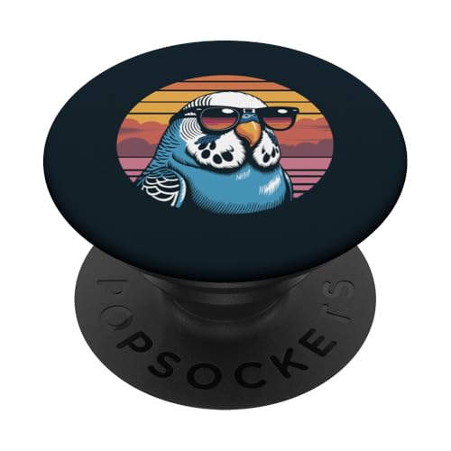 Vintage Wellensittich Sonnenbrille Wellensittich PopSockets Klebender PopGrip von Parakeet Lover Gifts & Budgie Tees