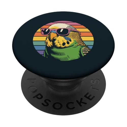 Vintage Wellensittich Sonnenbrille Wellensittich PopSockets Klebender PopGrip von Parakeet Lover Gifts & Budgie Tees