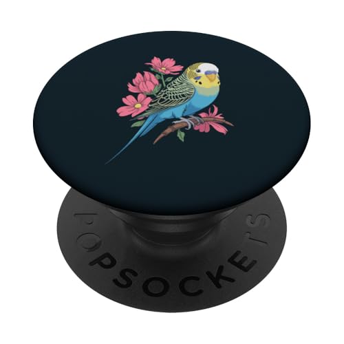 Wellensittich Blumen Wellensittich PopSockets Klebender PopGrip von Parakeet Lover Gifts & Budgie Tees