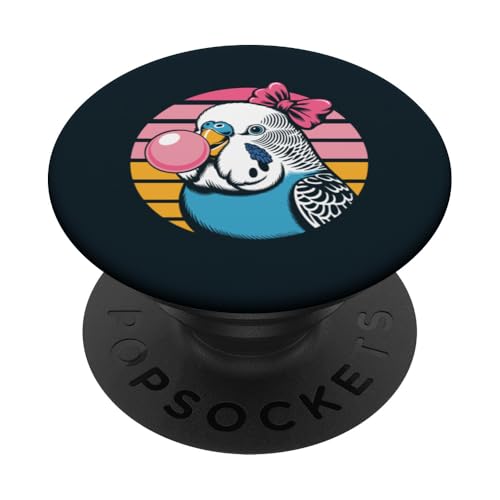 Wellensittich Mädchen Rosa Bubblegum Wellensittich PopSockets Klebender PopGrip von Parakeet Lover Gifts & Budgie Tees