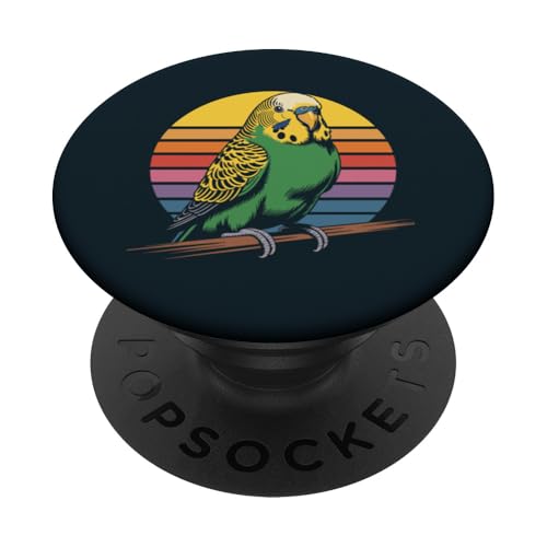Wellensittich Retro Wellensittich PopSockets Klebender PopGrip von Parakeet Lover Gifts & Budgie Tees