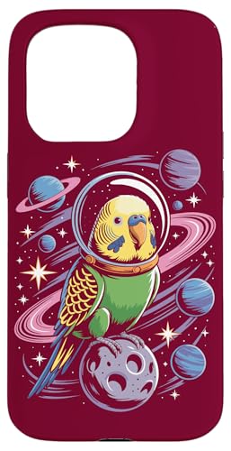 Weltraum-Sittich Astronaut Wellensittich Hülle für iPhone 15 Pro von Parakeet Lover Gifts & Budgie Tees