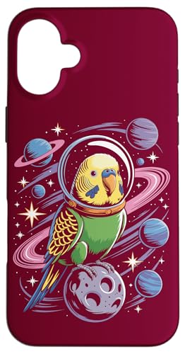 Weltraum-Sittich Astronaut Wellensittich Hülle für iPhone 16 Plus von Parakeet Lover Gifts & Budgie Tees