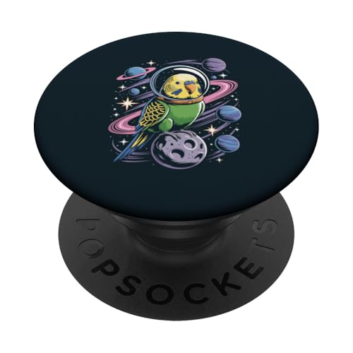 Weltraum-Sittich Astronaut Wellensittich PopSockets Klebender PopGrip Weltraum-Sittich Astronaut Wellensittich PopSockets Klebender PopGrip von Parakeet Lover Gifts & Budgie Tees