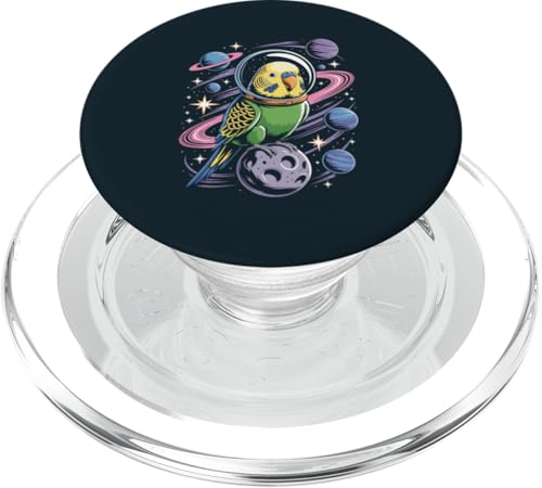 Weltraum-Sittich Astronaut Wellensittich PopSockets PopGrip für MagSafe von Parakeet Lover Gifts & Budgie Tees