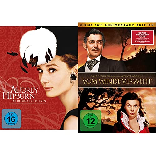 Audrey Hepburn: Die Rubin Collection (Ein Herz und eine Krone / Sabrina / Krieg und Frieden / Ein süßer Fratz / Frühstück bei Tiffany) [5 DVDs] & Vom Winde verweht [2 DVDs] von Paramount Pictures (Universal Pictures)