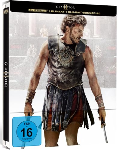 Gladiator II - Limited Steelbook + Artcards + Wendeposter (exklusiv bei Amazon.de) [4K Ultra HD + Blu-ray + Bonus Blu-ray] von Paramount Pictures (Universal Pictures)