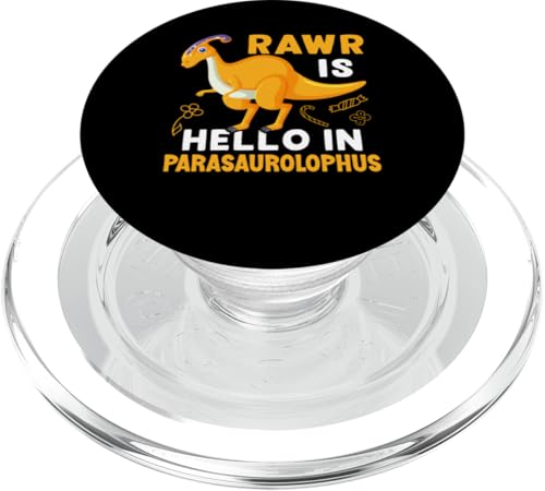 Dinosaurier: Rawr Is Hello In Parasaurolophus PopSockets PopGrip für MagSafe Dinosaurier: Rawr Is Hello In Parasaurolophus PopSockets PopGrip für MagSafe von Parasaurolophus Dinosaur Designs For Kids