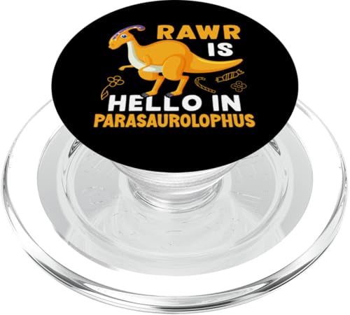 Dinosaurier: Rawr Is Hello In Parasaurolophus PopSockets PopGrip für MagSafe Dinosaurier: Rawr Is Hello In Parasaurolophus PopSockets PopGrip für MagSafe von Parasaurolophus Dinosaur Designs For Kids