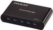 PARAT PARAPROJECT TC5 - Netzteil - 2.8 A - PD - 10 Ausgabeanschlussstellen (5 x USB-C, 5 x 9-poliger USB Typ A) - Schwarz von Parat