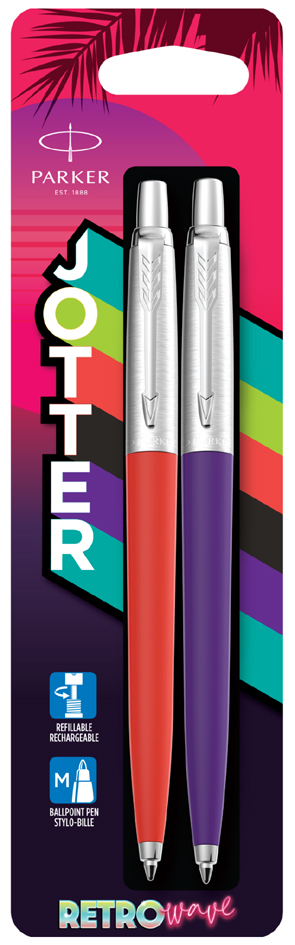 PARKER Druckkugelschreiber JOTTER RETRO WAVE, 2er Pack von Parker