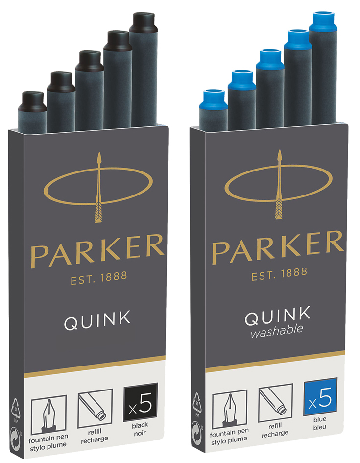 PARKER Großraum-Tintenpatronen QUINK, schwarz-blau von Parker