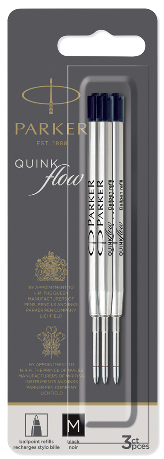 PARKER Kugelschreiber-Großraummine QUINKflow, F, schwarz von Parker