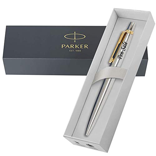 Parker Jotter Edelstahl Gold Trim [schwarz Ink] Medium Kugelschreiber in Parker Geschenkbox von Parker