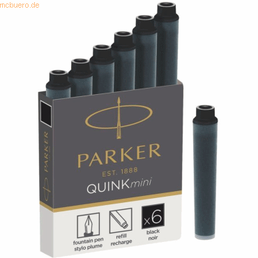 Parker Tintenpatrone Quink Mini VE=6 Stück schwarz Parker Tintenpatrone Quink Mini VE=6 Stück schwarz von Parker