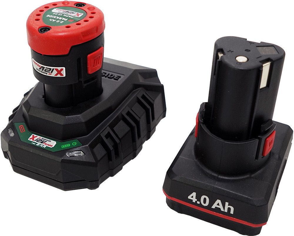 Parkside 12V Akkuset 2Ah + 4Ah PAPK Akku + 2,4A Ladegerät PLGK Akku-Set (12 V) von Parkside