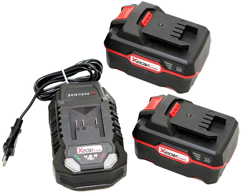 Parkside Bundle - 2x 20V 4Ah Akku + 1x 4,5A Ladegerät 20V PAP 20 B3 Akku-Set (20 V) von Parkside