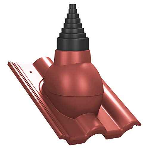 Dachdurchführung für Gerätemasten Ø19–90 mm – Nelskamp - Finkenberger, IBF - Doppelrömer für TV-Antenne, Satellit, Blitzschutz, Kommunikation, Dachdurchgang mit EPDM-Dichtung (RAL 3009 - Rot) von Parotec