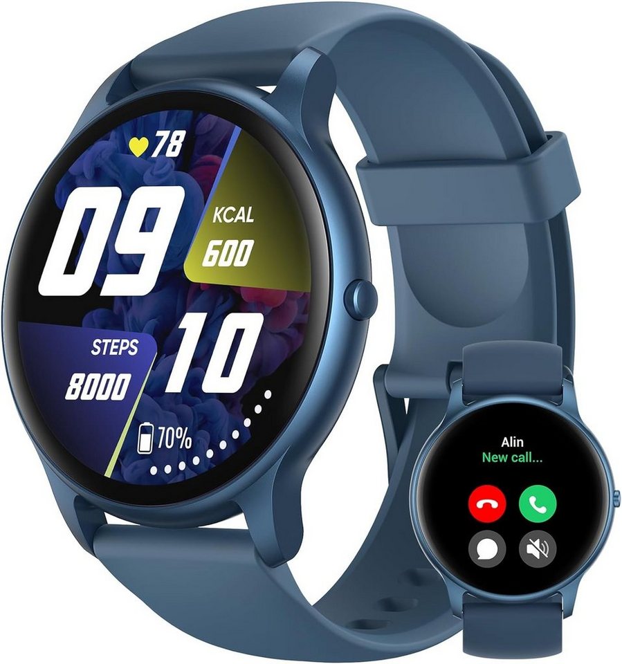 Parsonver Smartwatch (1,32 Zoll, Android iOS), Herren mit Telefonfunktion mit Wasserdicht Sportuhr 100+ Sportmodi von Parsonver
